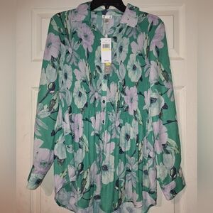 Floral Button-Up Blouse